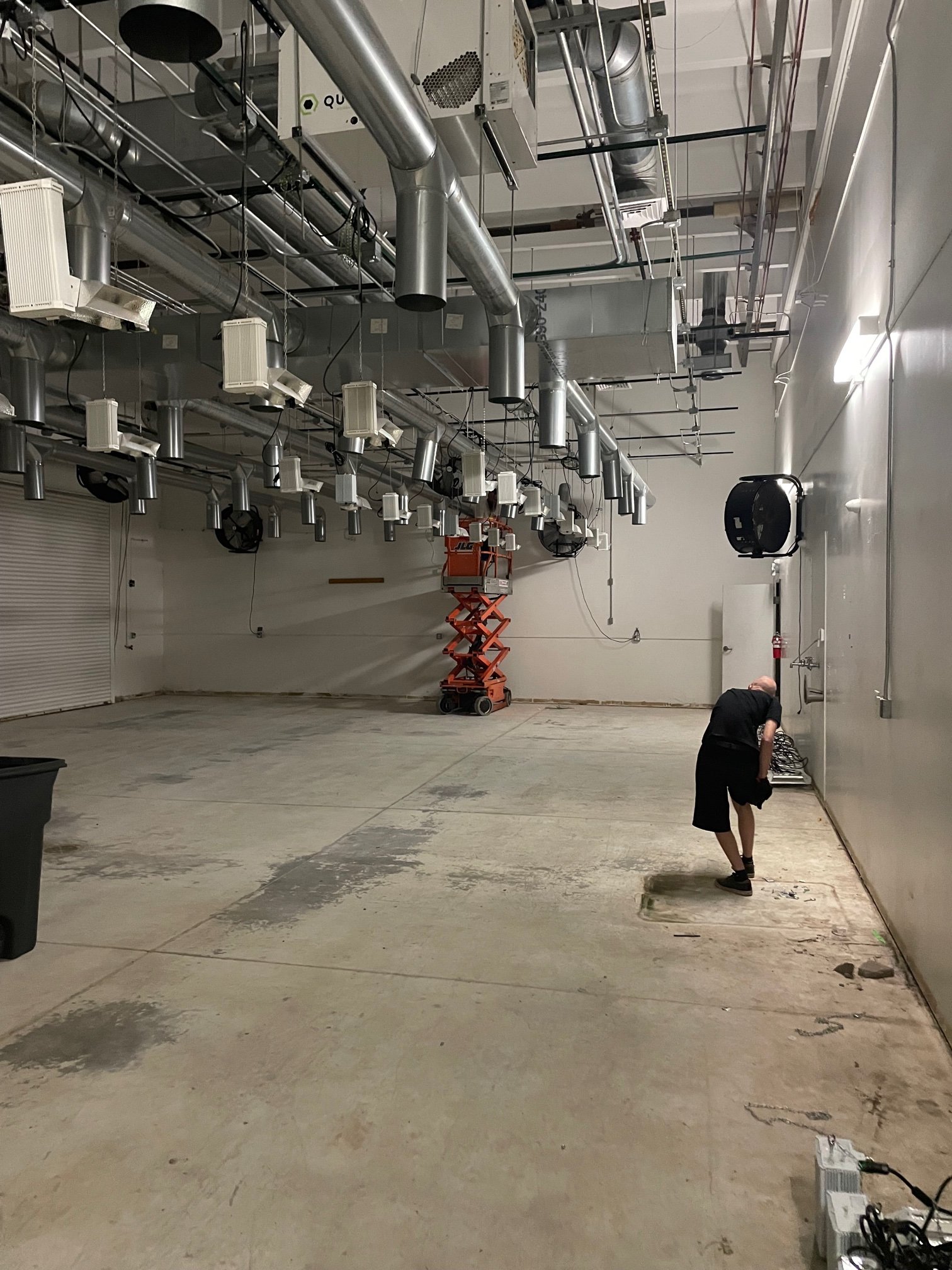 Room prep with ceiling ducting in progress