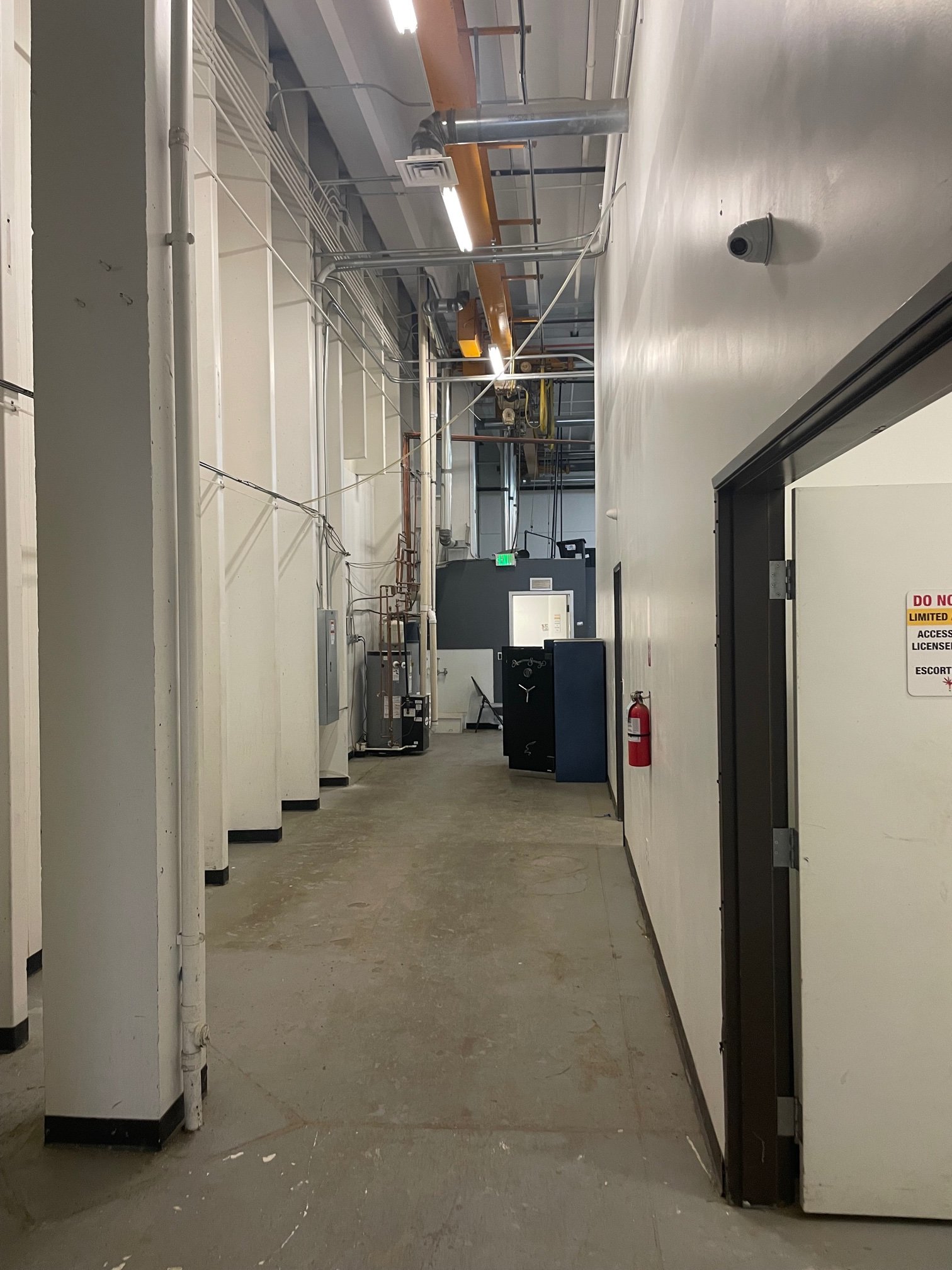 Service corridor with mechanical systems