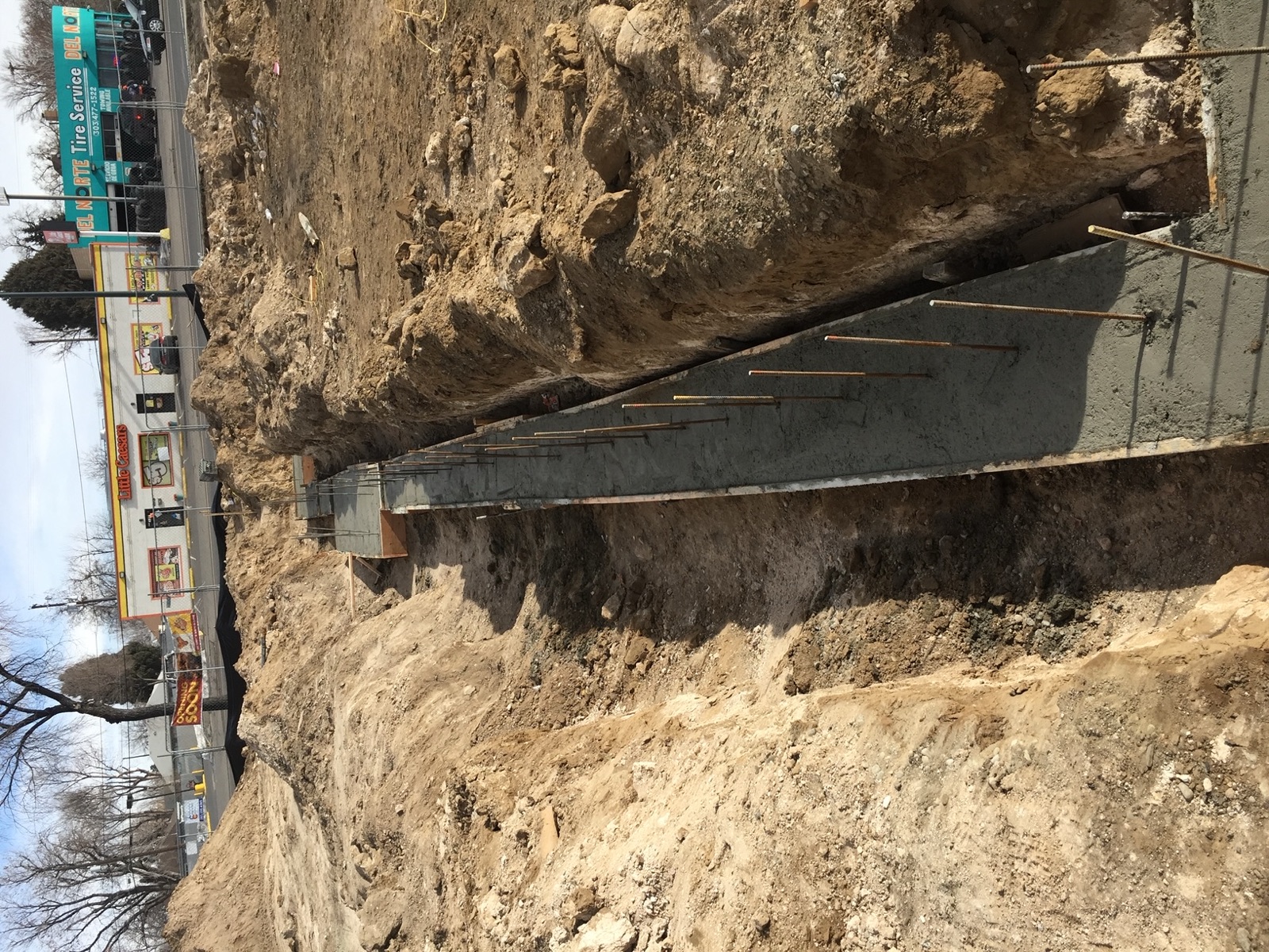 Site layout and elevation staking ahead of foundation work