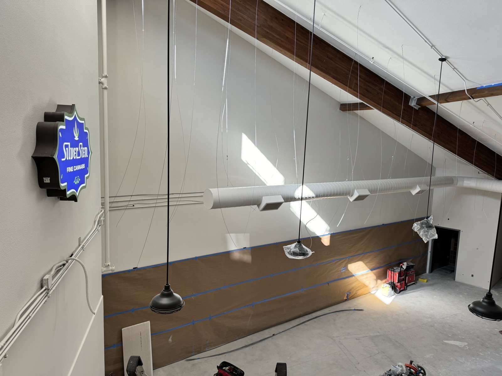 Interior build-out progressing toward finish work